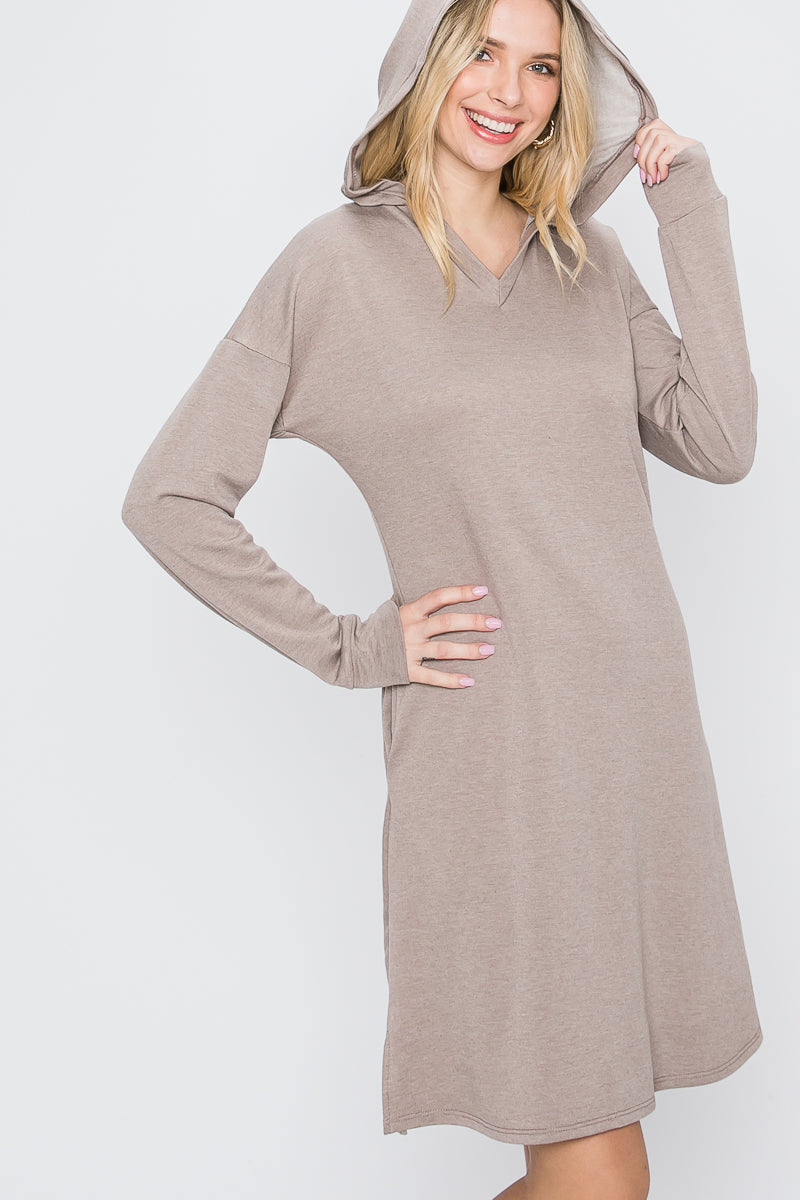 Mocha Hooded Winter Sweater Midi Dress SO33418D 2S - 2M - 2L / Mauve / Young Contemporary Mocha Hooded Winter Sweater Midi Dress SO33418D 2S - 2M - 2L / Mauve / Young Contemporary