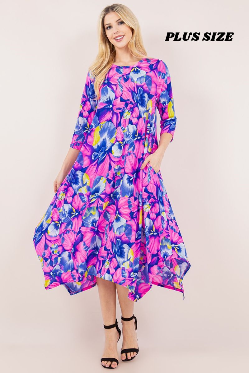 Chain Link Shark Bite Midi Dress