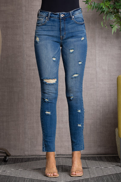 LOW RISE RIPPED SKINNY DENIM JEANS-P7712MD