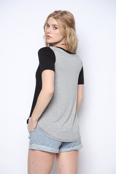 BLACK AND GREY ALTHETIC TOP-1943