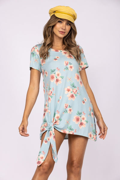 FLORAL PRINT TUNIC TOP-ST871