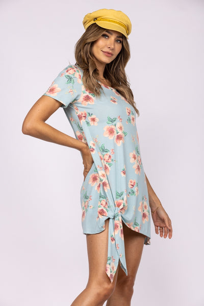 FLORAL PRINT TUNIC TOP-ST871