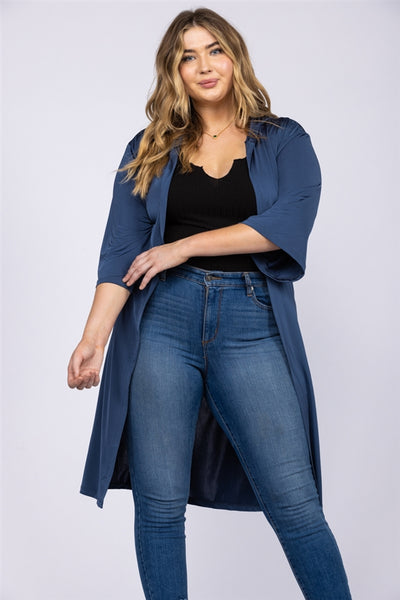 MAUVE PLUS SIZE HOODY COVER-UP CARDIGAN-T6607P