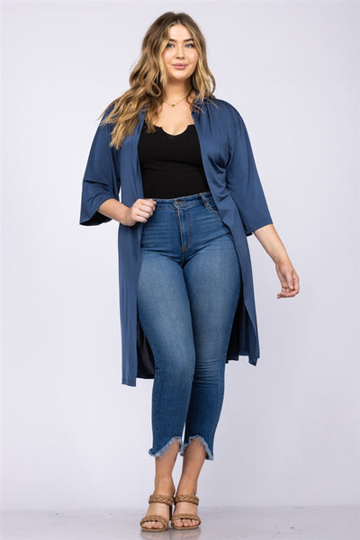 MAUVE PLUS SIZE HOODY COVER-UP CARDIGAN-T6607P