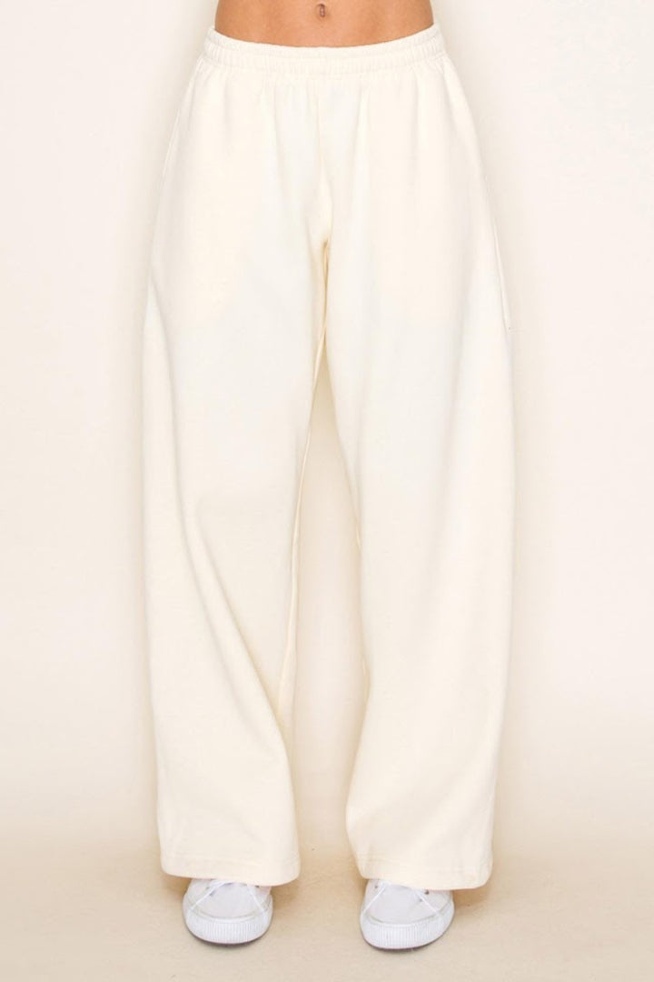 FLEECE WITH SIDE POCKET WIDE LEG PANTS WBPP80011