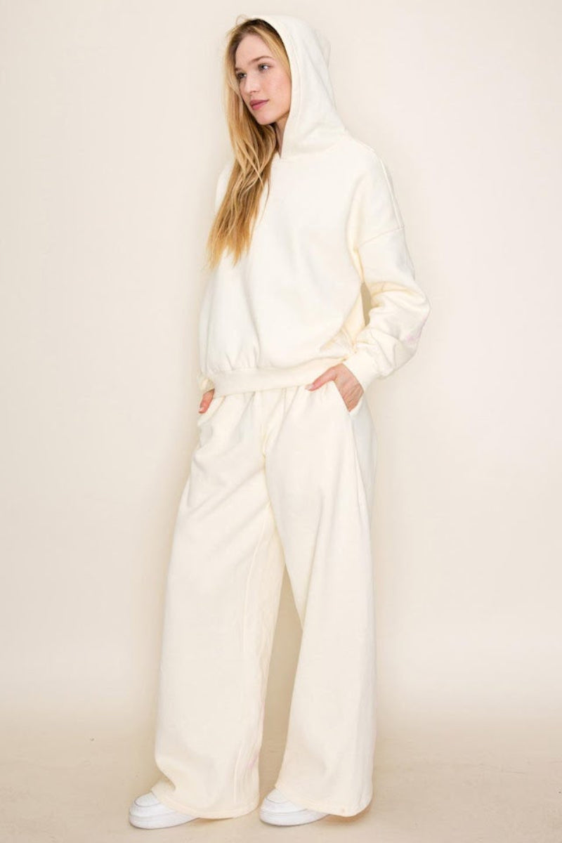 FLEECE WITH SIDE POCKET WIDE LEG PANTS WBPP80011