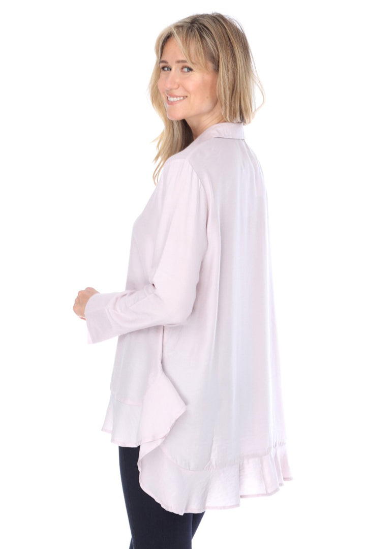 BLUSH BUTTON DOWN HI-LOW BLOUSE -T2300