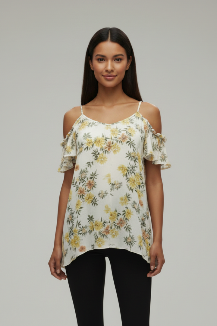 OPEN SHOULDER SH0RT SLEEVE TOP T5068*