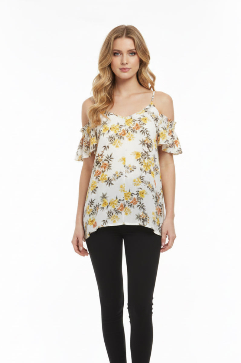 OPEN SHOULDER SH0RT SLEEVE TOP T5068*
