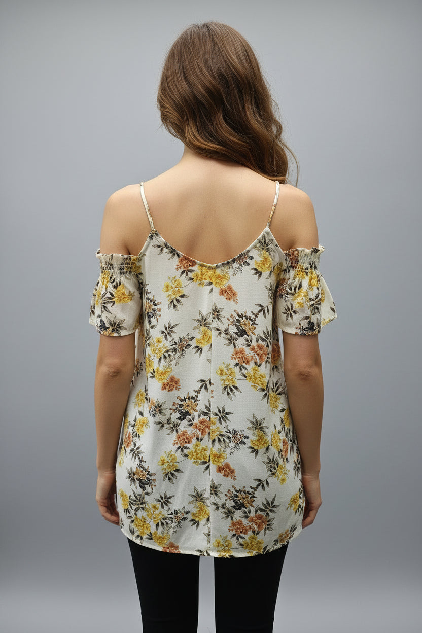 OPEN SHOULDER SH0RT SLEEVE TOP T5068*