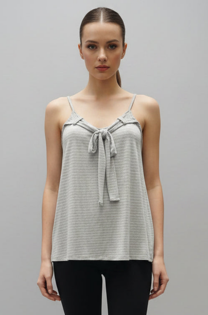 GRAY TANK TOP WITH A FRONT TIE*