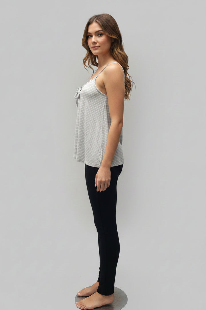 GRAY TANK TOP WITH A FRONT TIE*