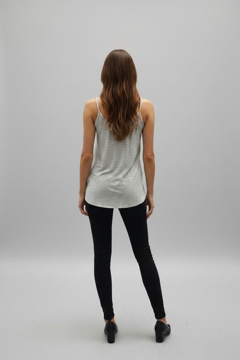 GRAY TANK TOP WITH A FRONT TIE*