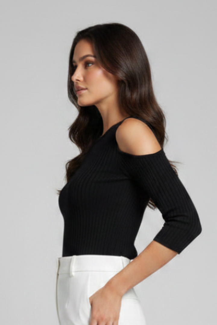 OPEN SHOULDERS 3/4 SLEEVES SEASON ONE BLACK TOP