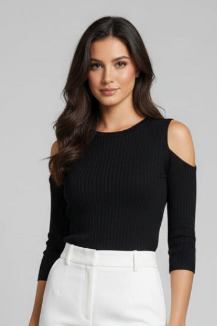 OPEN SHOULDERS 3/4 SLEEVES SEASON ONE BLACK TOP