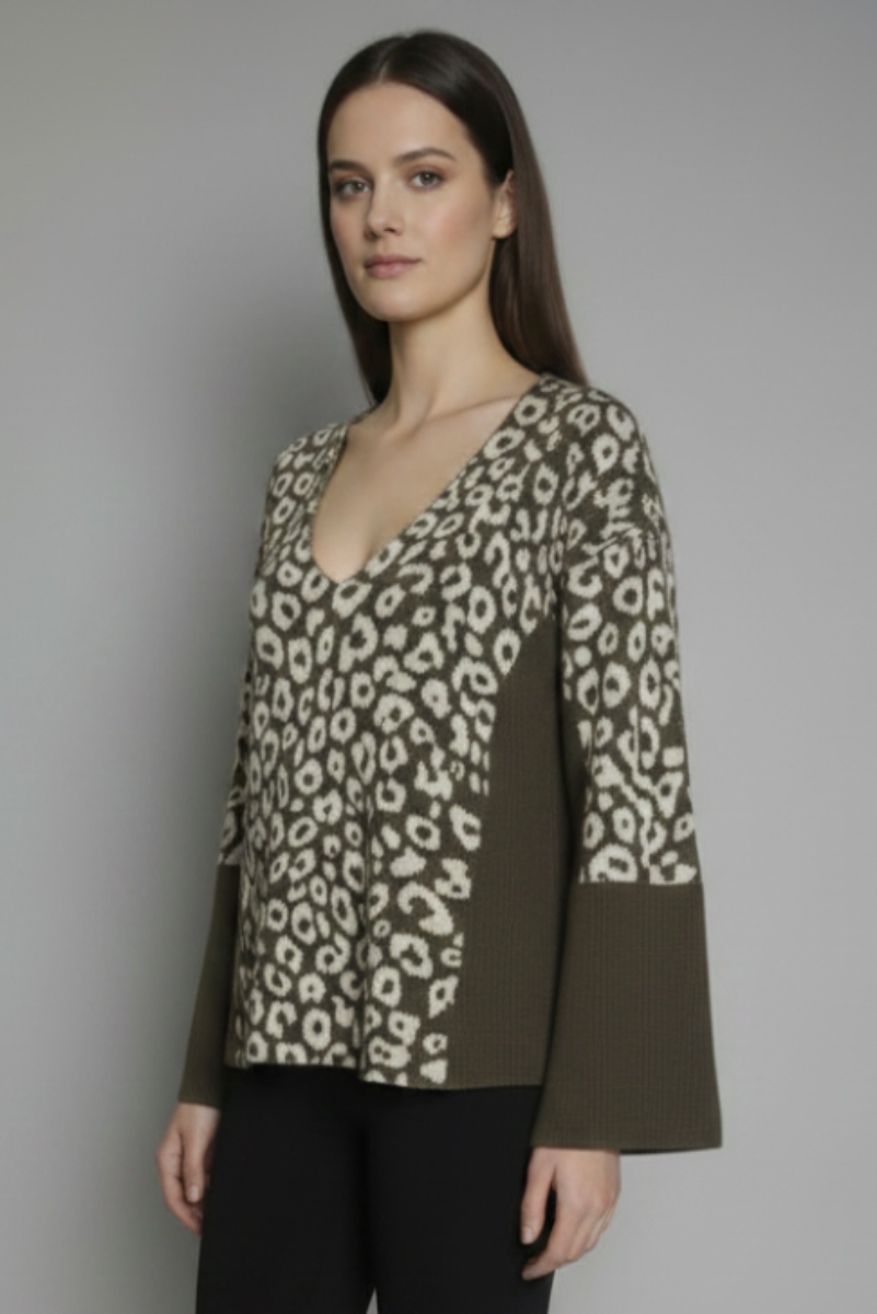 V-NECK LONG SLEEVE KNIT TOP TY12960NPA