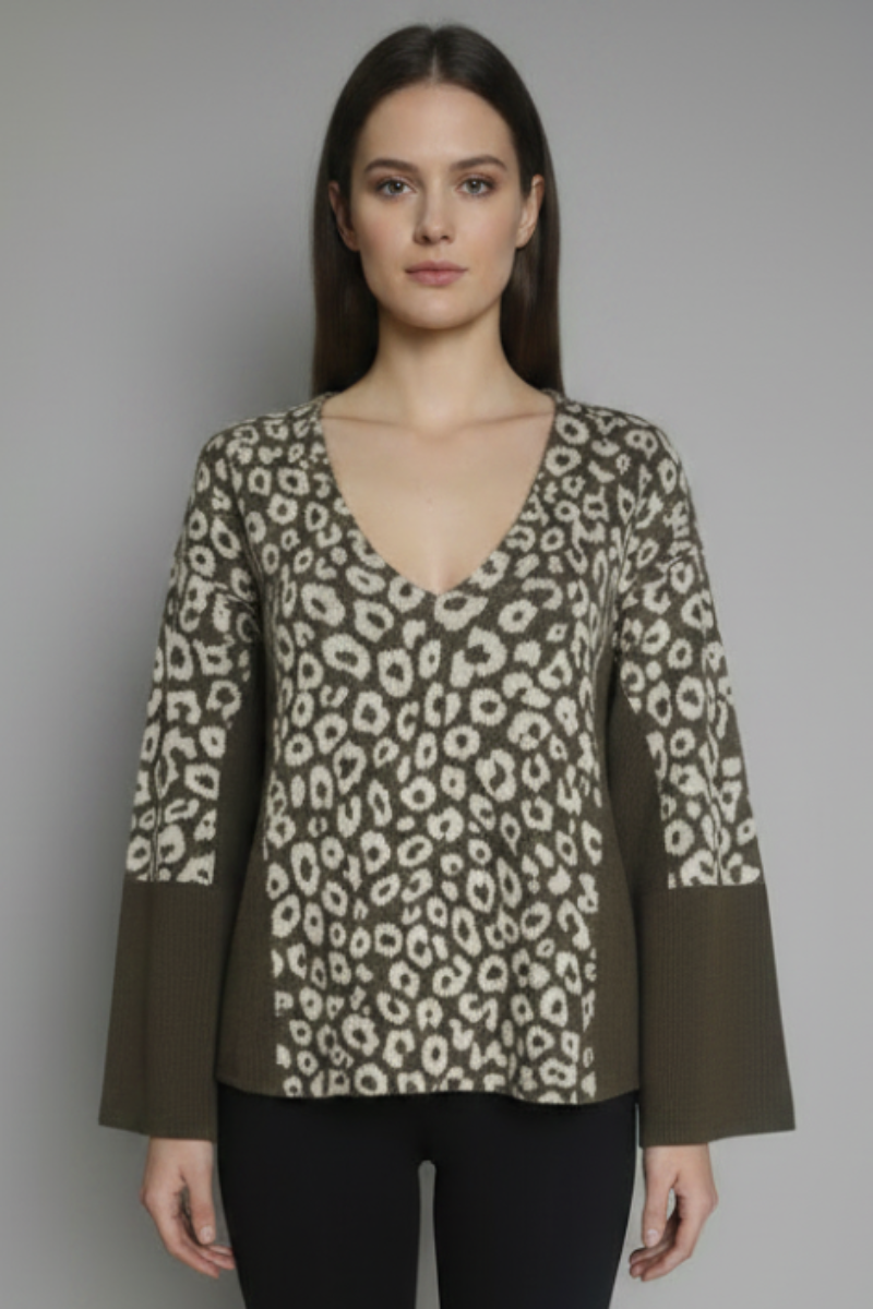 V-NECK LONG SLEEVE KNIT TOP TY12960NPA
