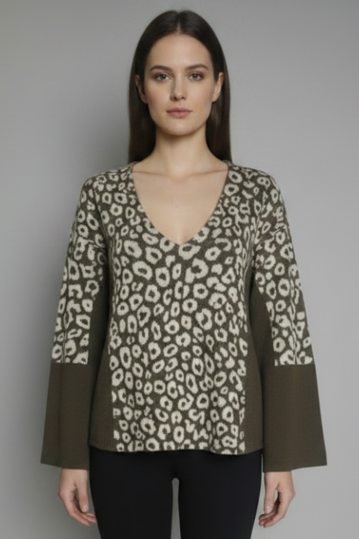 V-NECK LONG SLEEVE KNIT TOP TY12960NPA