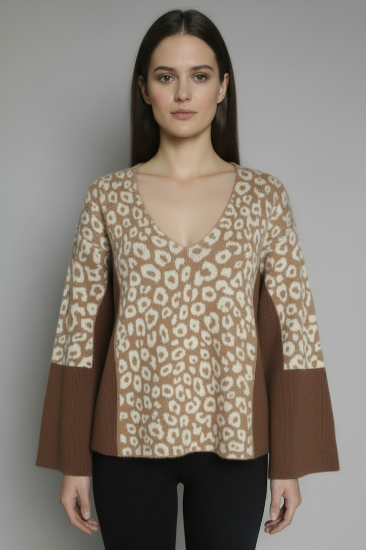 V-NECK LONG SLEEVE KNIT TOP TY12960NPA
