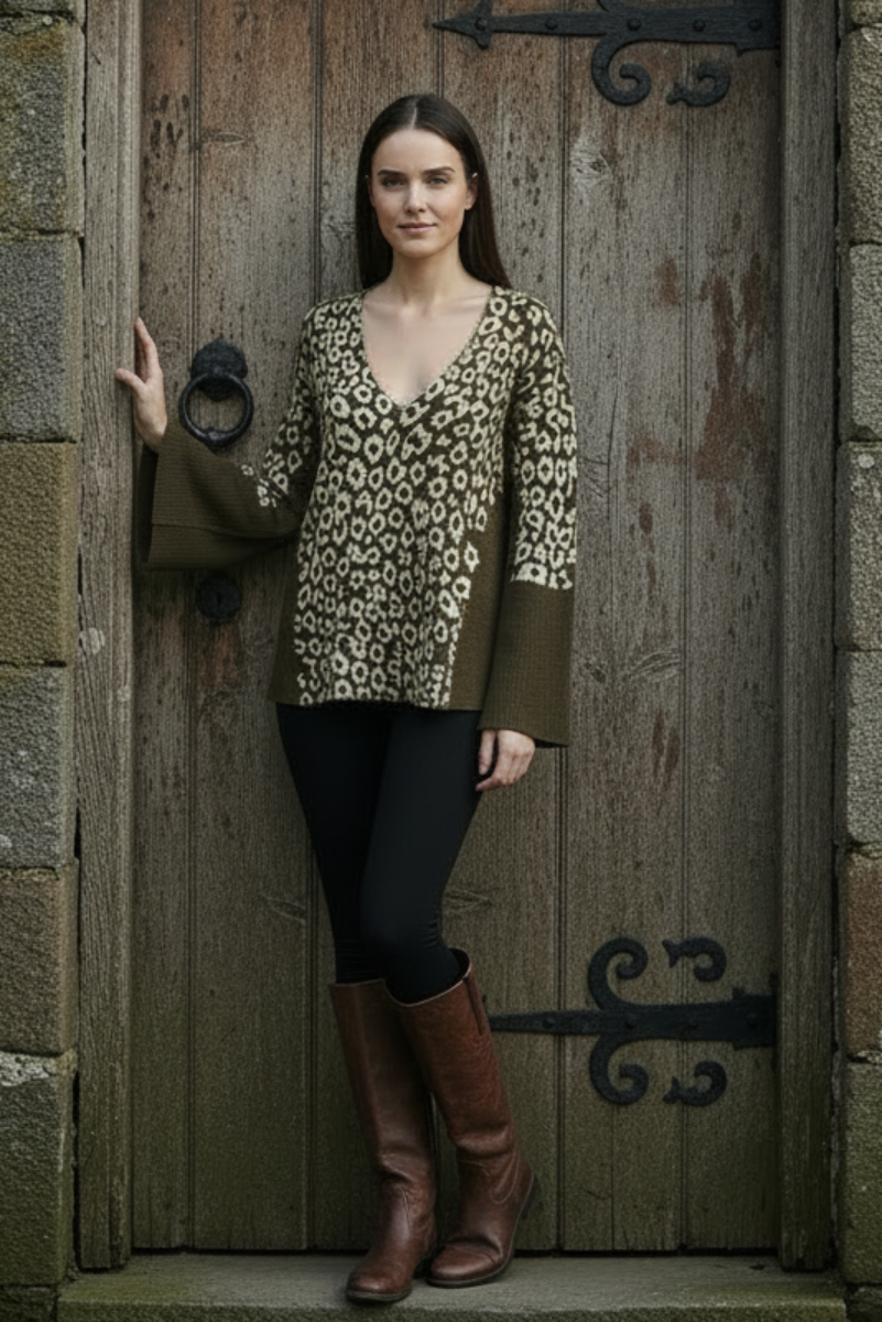 V-NECK LONG SLEEVE KNIT TOP TY12960NPA