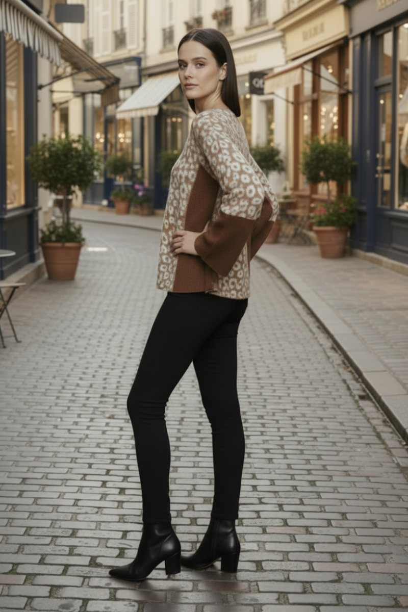 V-NECK LONG SLEEVE KNIT TOP TY12960NPA