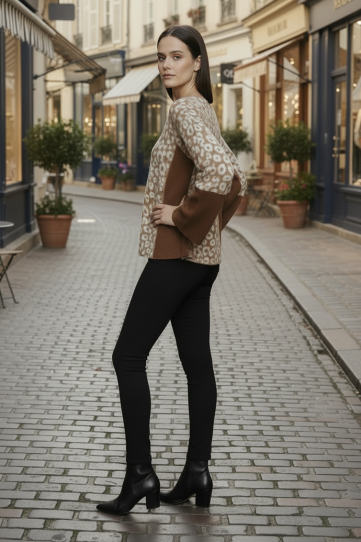 V-NECK LONG SLEEVE KNIT TOP TY12960NPA