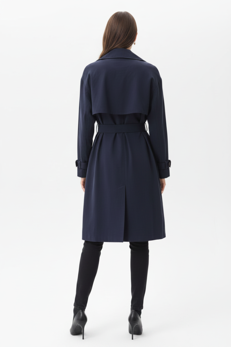 COLLARED TIE WAIST WRAP LONG CARDIGAN LJ00532-