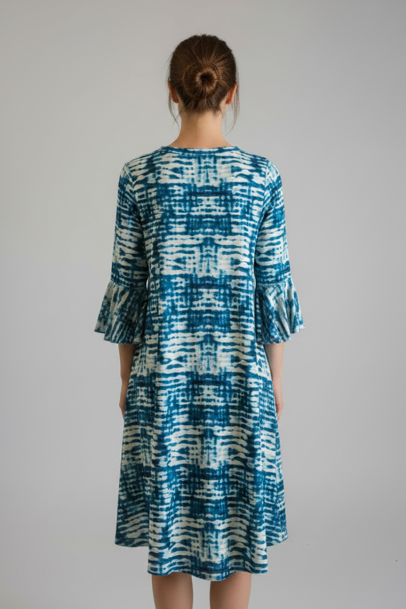 TEAL SHORT SLEEVE MIDI DRESS VC3593-1-