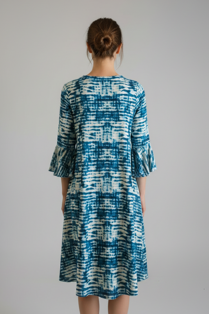 TEAL SHORT SLEEVE MIDI DRESS VC3593-1-