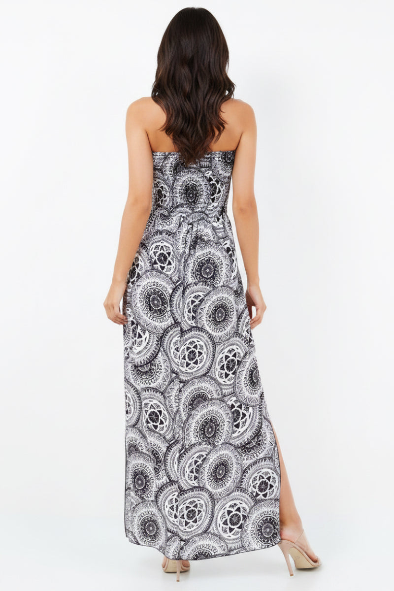 GEOMETRIC PATTERN MAXI DRESS
