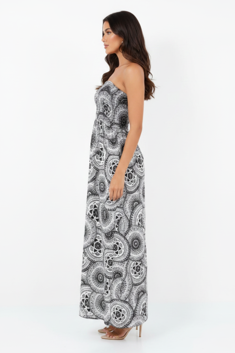 GEOMETRIC PATTERN MAXI DRESS