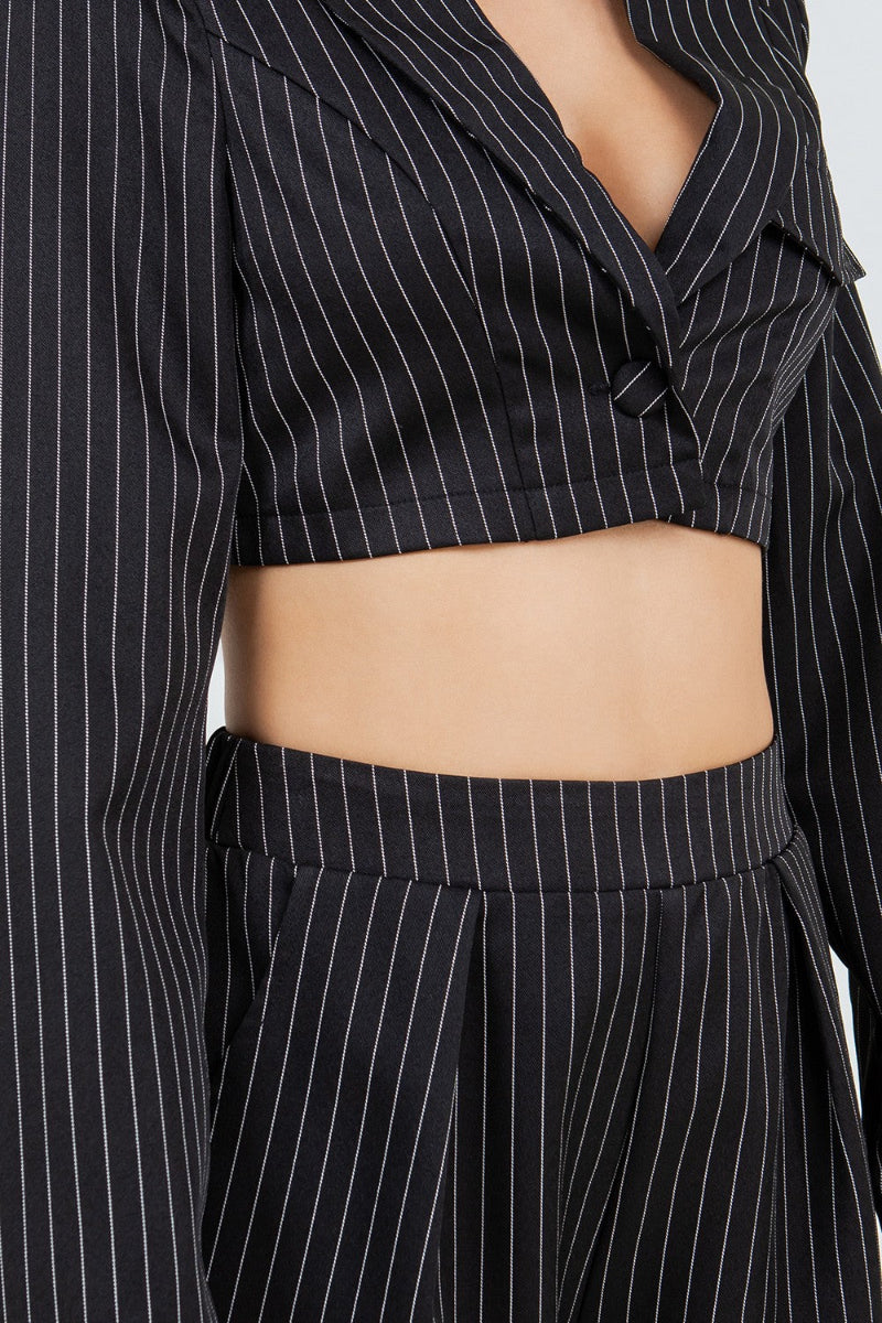 CROPPED BLAZER JACKET & SHORTS-SLISD3121