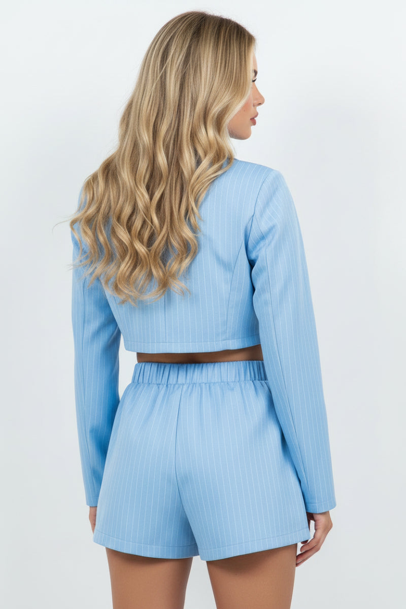 CROPPED BLAZER JACKET & SHORTS-SLISD3121