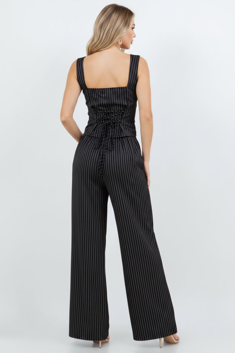 STRIPED VEST TOP & PANTS MATCHING SET-SLISJ3125
