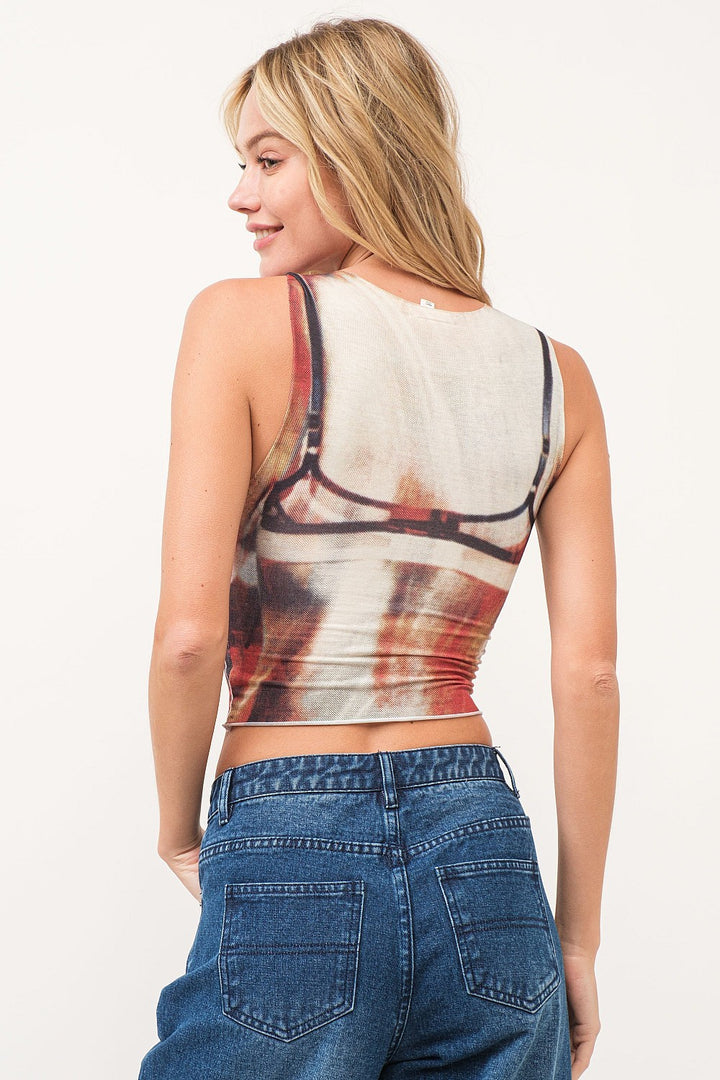 MULTICOLOR 3D PRINT TANK TOP HYAPHET0016HR