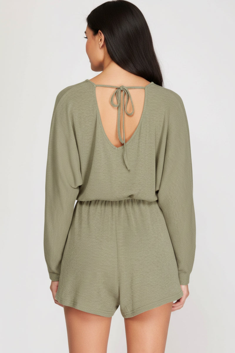 LONG SLEEVES BACK TIE DETAIL ROMPER-SKSY8122.