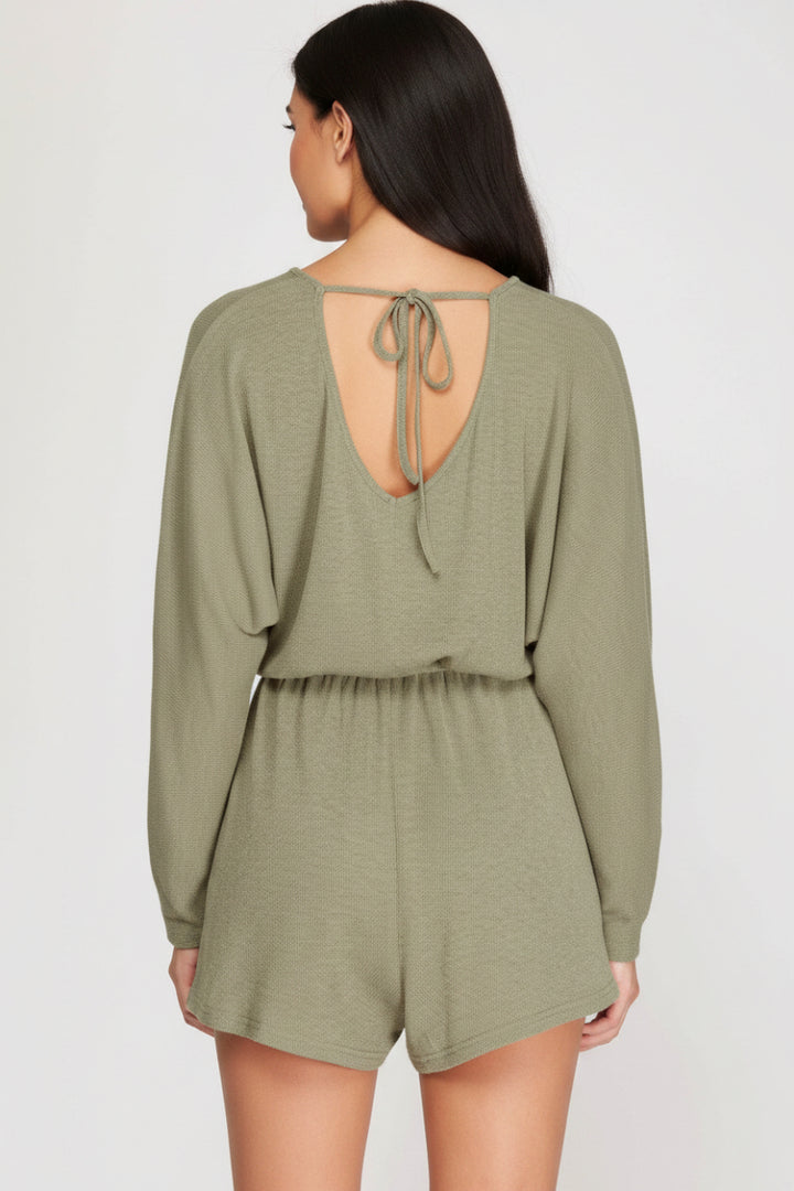 LONG SLEEVES BACK TIE DETAIL ROMPER-SKSY8122.
