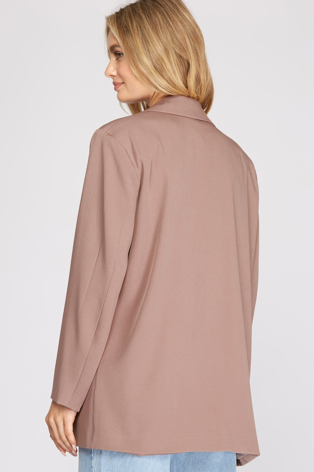 DOUBLE BREASTED OVERSIZED WOVEN BLAZER