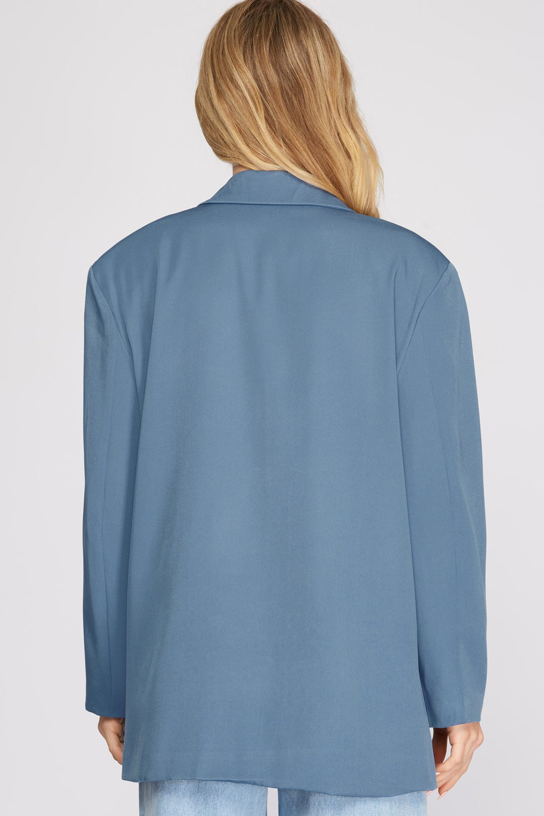 DOUBLE BREASTED OVERSIZED WOVEN BLAZER