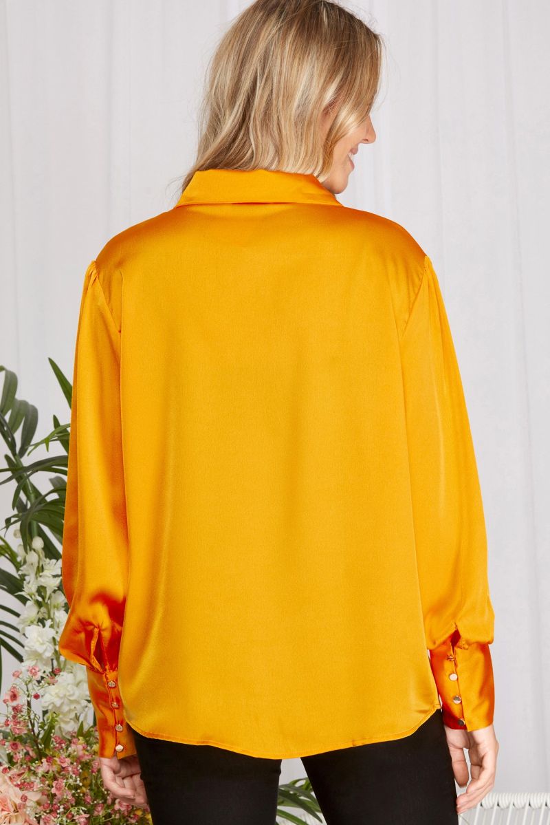 SUN FLOWER BUTTON DOWN LONG SLEEVES SHIRT TOP SKSY3342