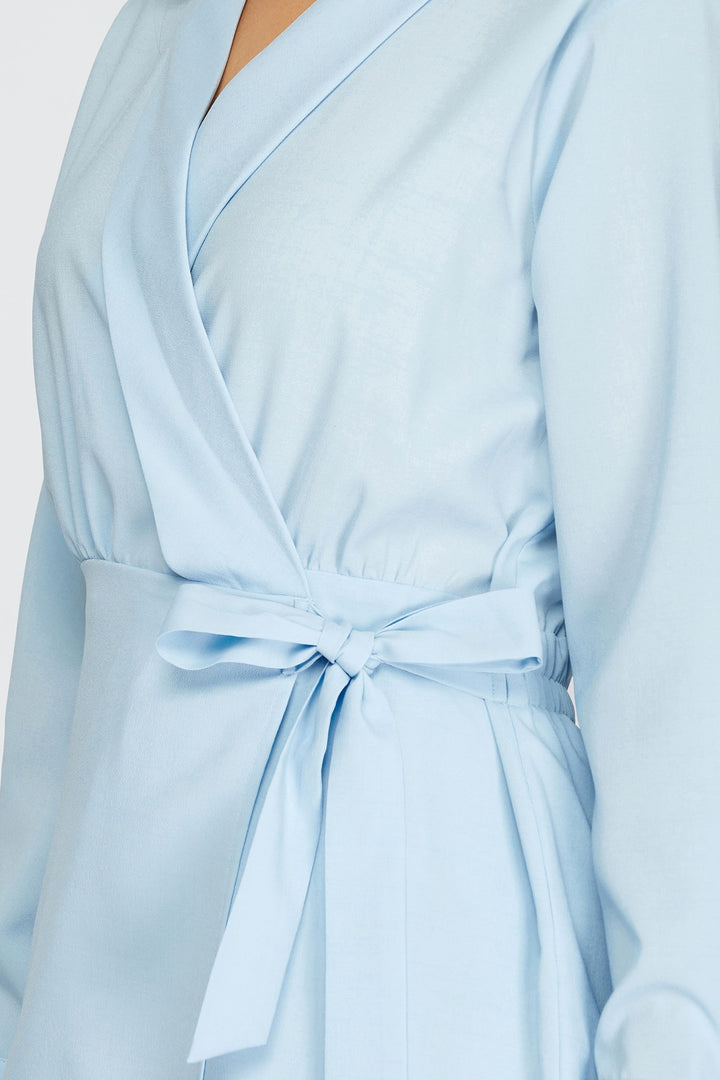 WOVEN SHAWL COLLAR WRAP ROMPER WITH SIDE TIE ROMPER