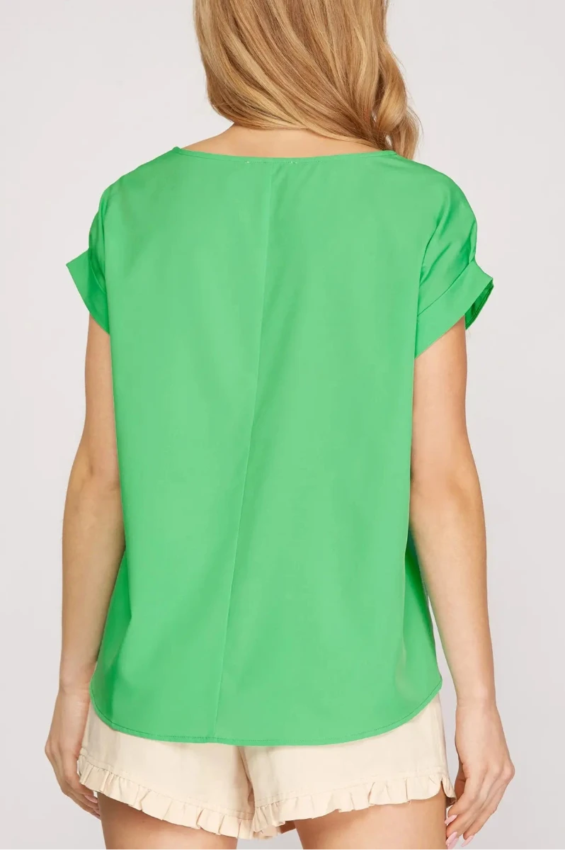 RED DROP SHOULDER BOAT NECK WOVEN TOP