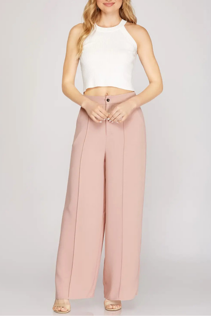 WOVEN WIDE PANTS WITH PINTUCK-SKSY2035