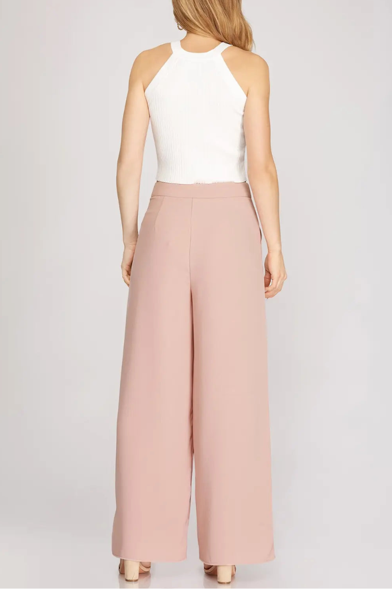WOVEN WIDE PANTS WITH PINTUCK-SKSY2035