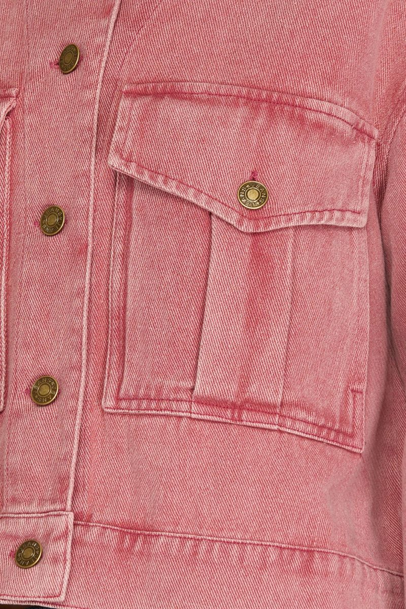 BERRY WASHED TWILL FRONT FLAP POCKET CROP JACKET S15SY4747
