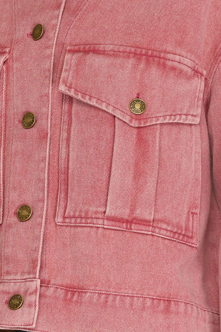 BERRY WASHED TWILL FRONT FLAP POCKET CROP JACKET S15SY4747