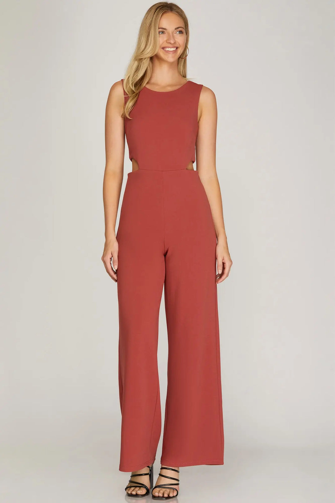 SLEEVELESS JUMPSUIT FEATURING CHEEKY SIDE CUTOUTS  SKSY5212