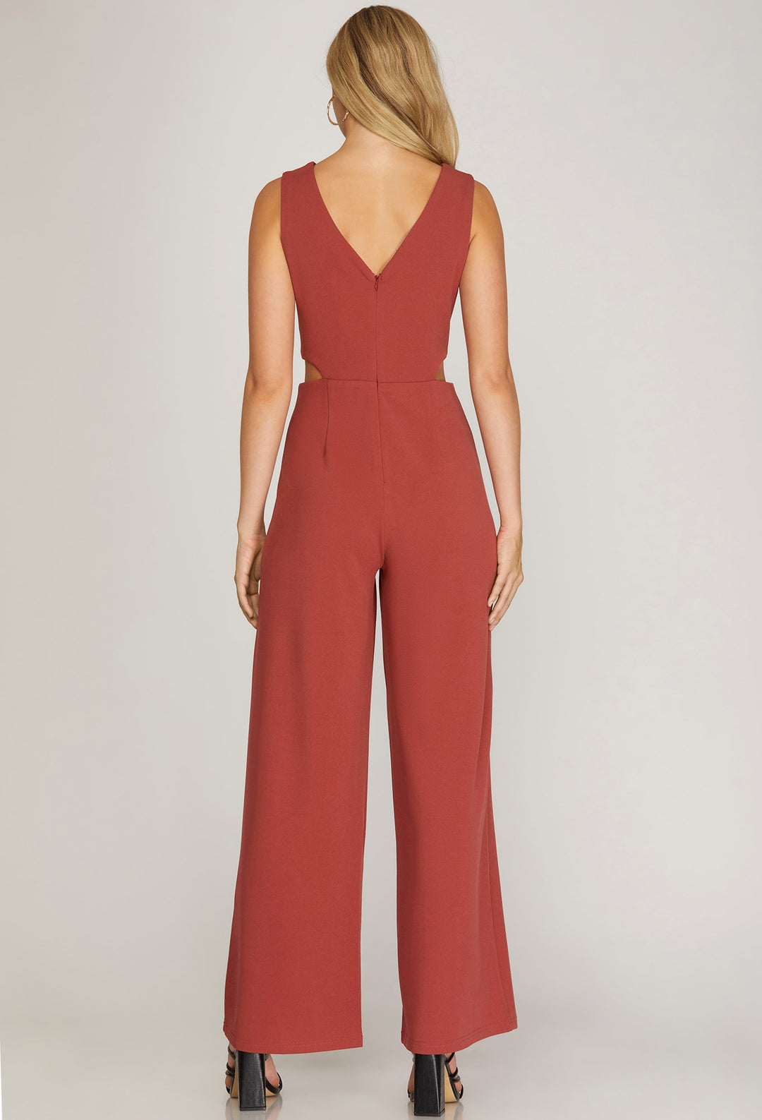 SLEEVELESS JUMPSUIT FEATURING CHEEKY SIDE CUTOUTS  SKSY5212