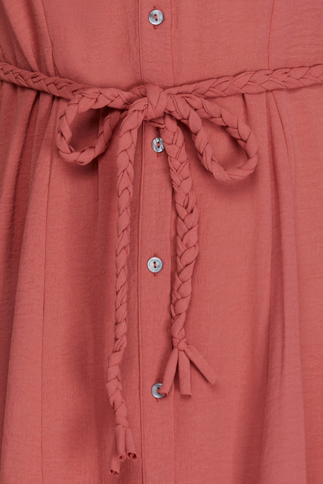 PLUS - HALF BELL SLEEVE BUTTON DOWN WOVEN DRESS