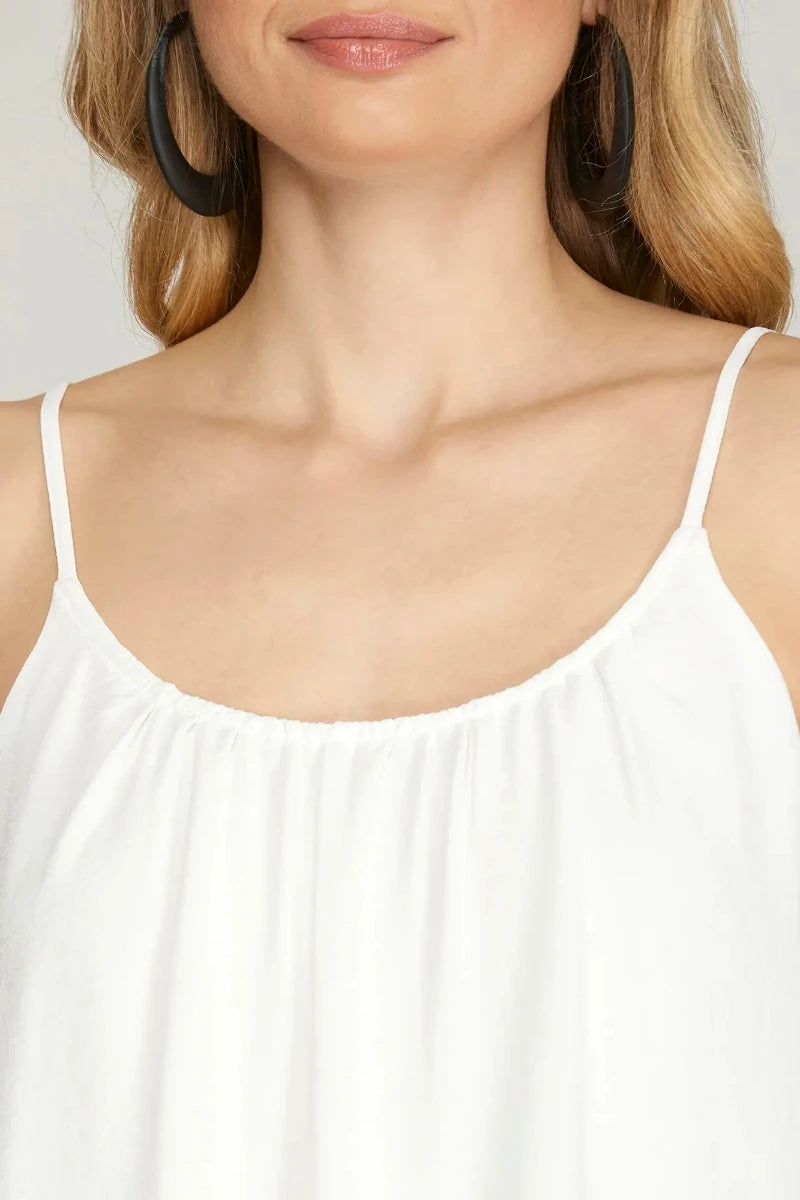 TIERED STRAP COLOR BLOCK WOVEN MINI DRESS